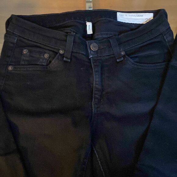 Rag and bone stretch, denim, black jeans, size 26, washed pockets - Picture 3 of 10